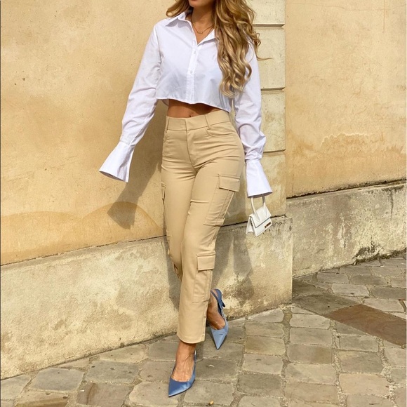 Zara High Waist Cargo Pants - Picture 3 of 9